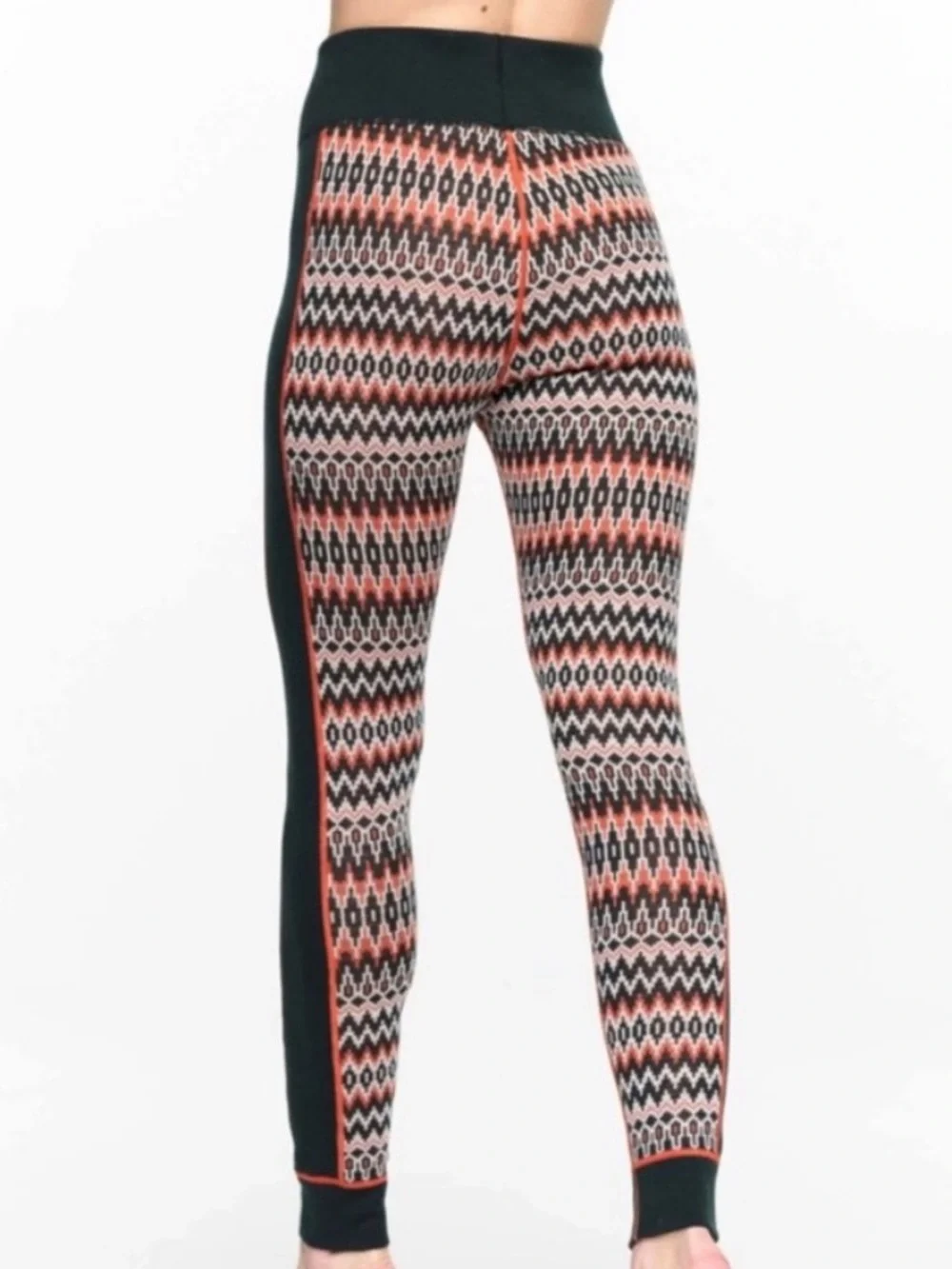 Kari Traa Silja Pant Base Layer Legging 100% Merino Wool Green Printed XL - Picture 3 of 11